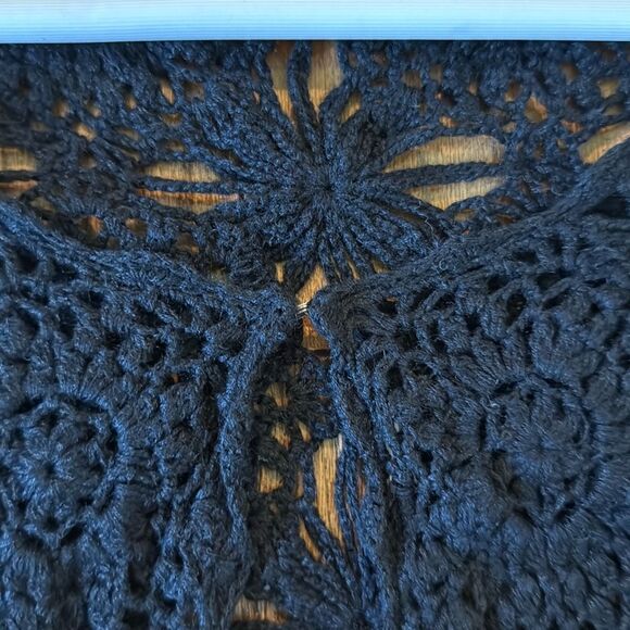Vintage Black Crochet Cardigan - Picture 7 of 8
